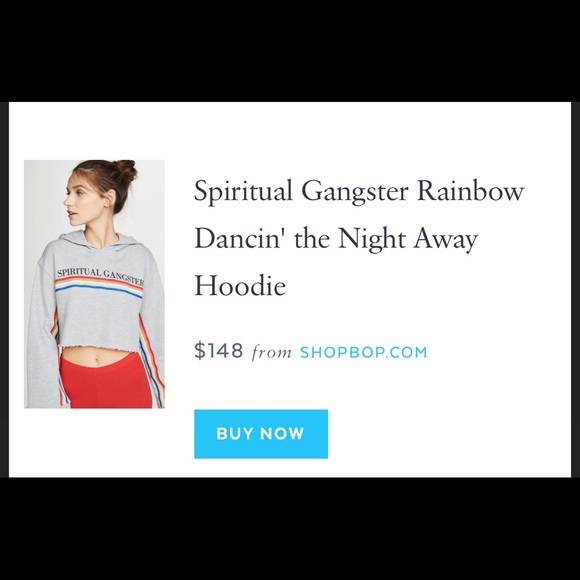 Spiritual gangster rainbow cropped hoodie size S - Picture 9 of 10